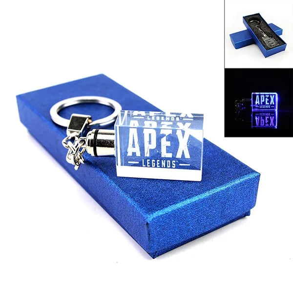 Rectangle Crystal Keyring With Led Light