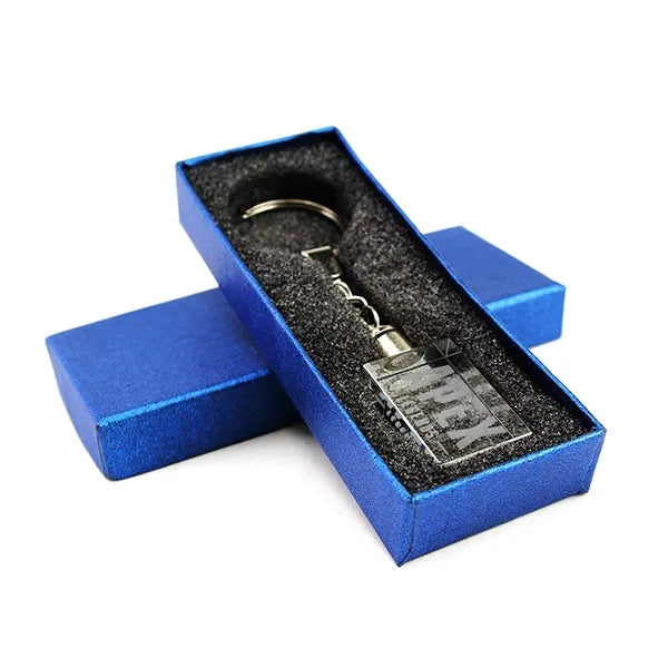 Rectangle Crystal Keyring With Led Light