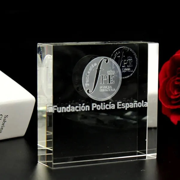 Square Crystal Paperweight