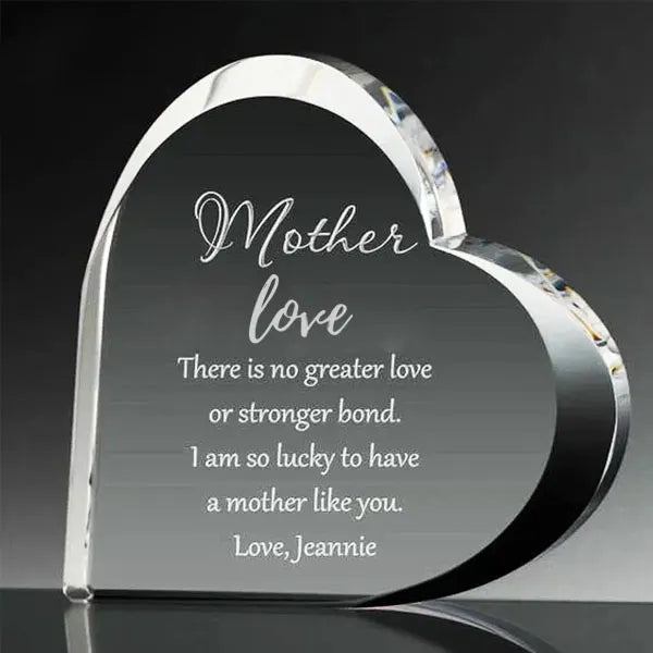 Beveled Heart Shaped Crystal Award