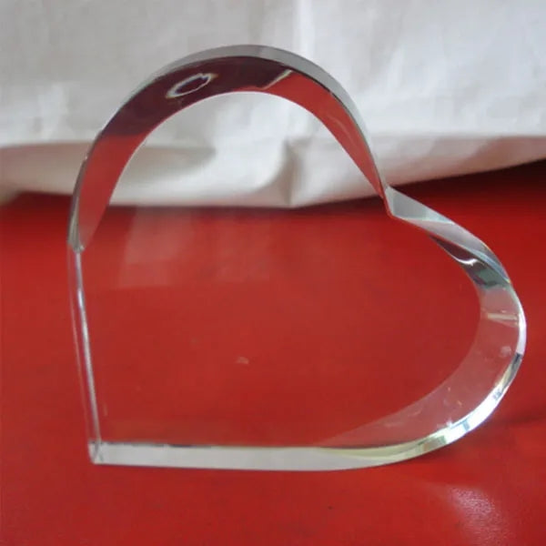 Beveled Heart Shaped Crystal Award