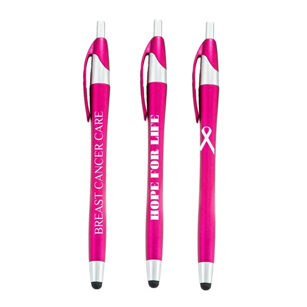 Breast Cancer Awareness Pink Ballpoint Stylus Click Pen