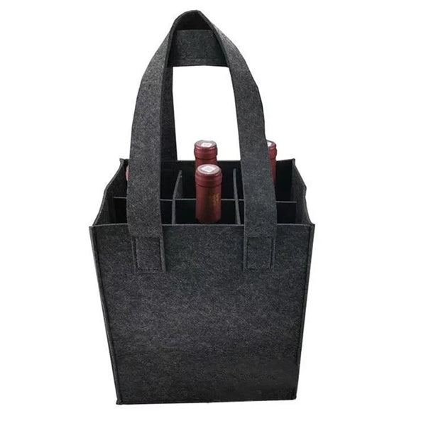 Felt 6 Bottle Wine Tote Bag