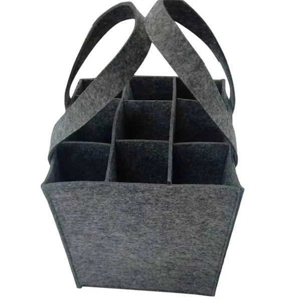 Felt 6 Bottle Wine Tote Bag