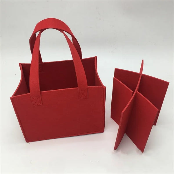 Felt 6 Bottle Wine Tote Bag