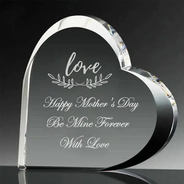 Beveled Heart Shaped Crystal Award
