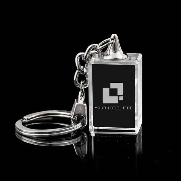 Optical Crystal Key Chain - Rectangle