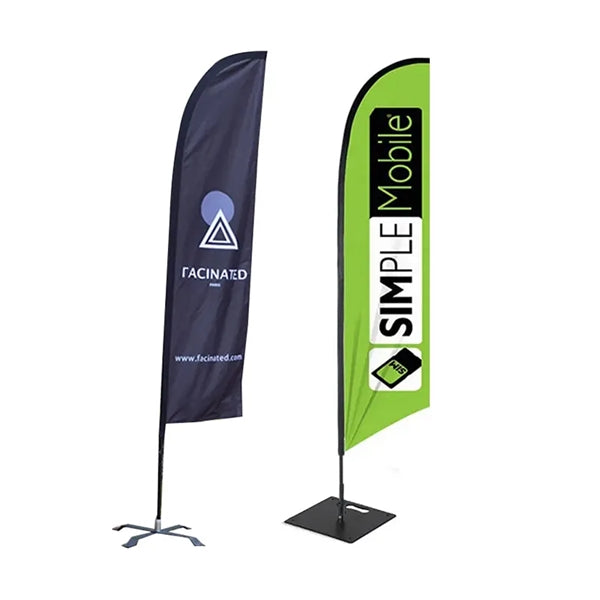 Feather Flag Enhanced with Fiberglass Poles