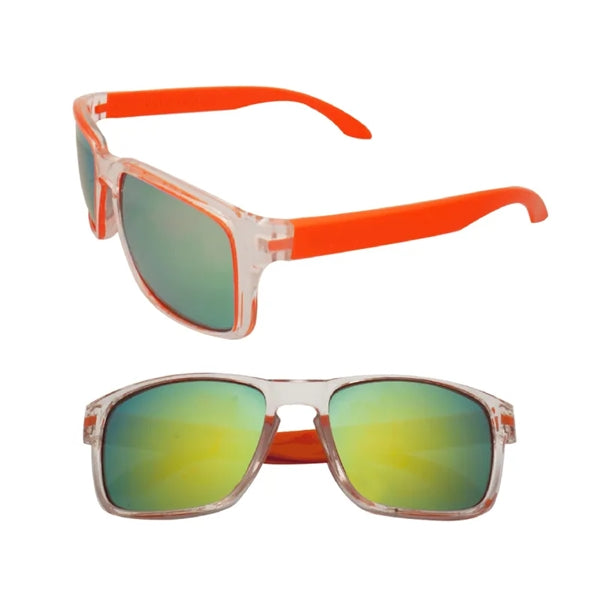 Two-Tone Mirror Lenses Polycarbonate Sunglasses