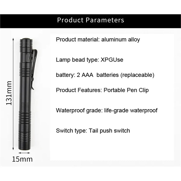Mini Small LED Handheld Pen Light Flashlight with Clip