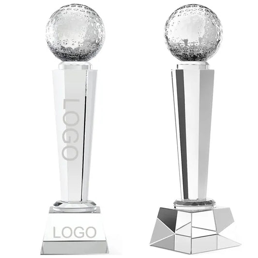 Crystal Glass Golf Trophy