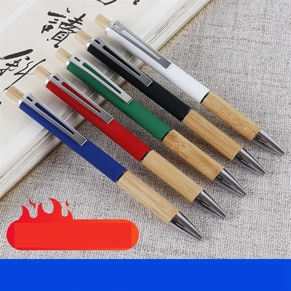 Metal Aluminum Rod Bamboo Ballpoint Pen
