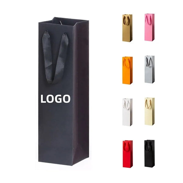 Single Wine Paper Tote Bag