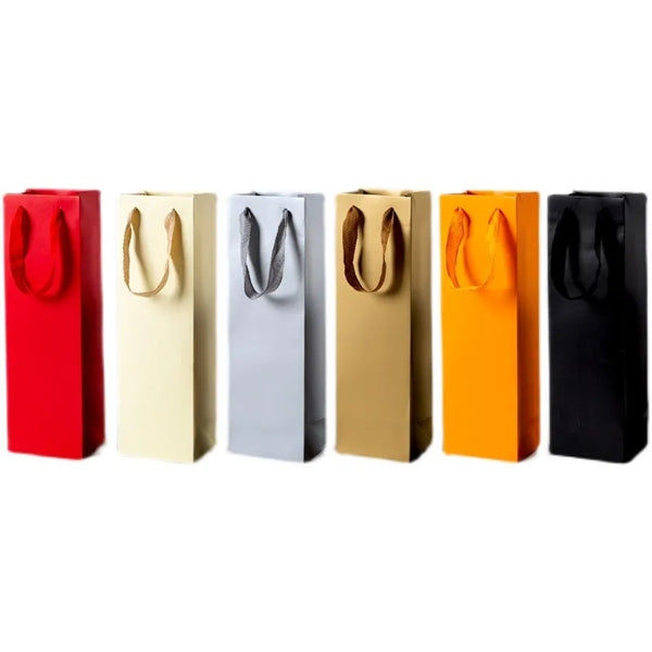 Single Wine Paper Tote Bag