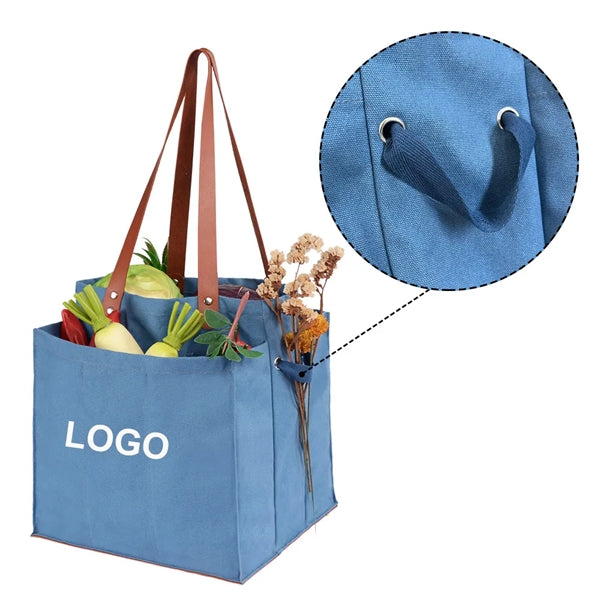 Multi-Pockets Canvas Shopping Tote