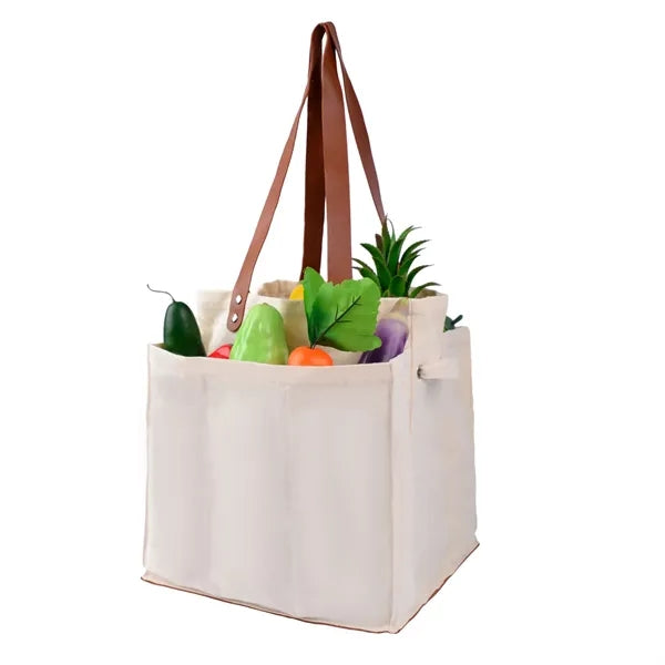 Multi-Pockets Canvas Shopping Tote