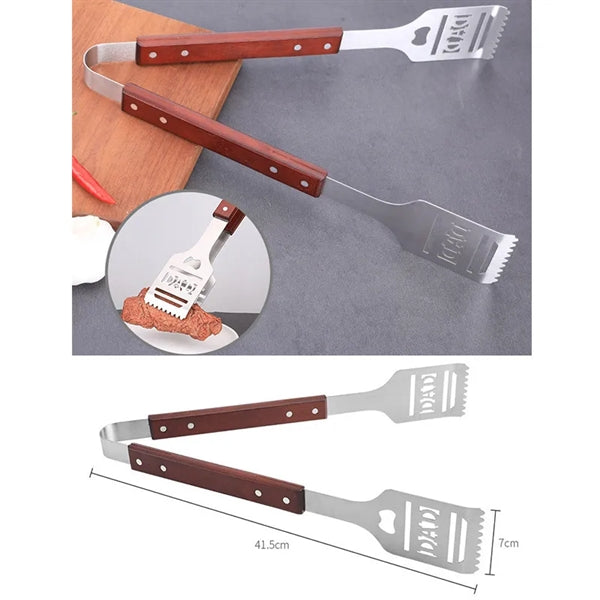 Stainless Steel Non-Slip Barbecue Clamp with Bottle Opener