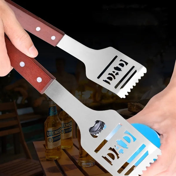 Stainless Steel Non-Slip Barbecue Clamp with Bottle Opener