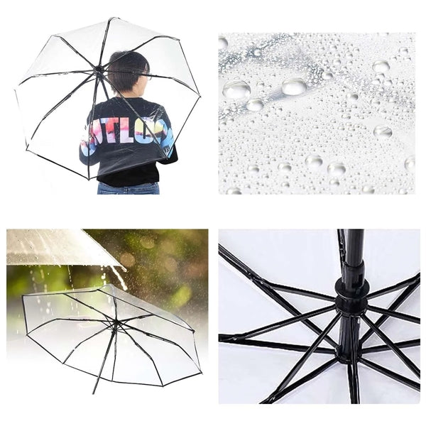 Classic Windproof Transparent Umbrella J Hook Handle Outdoor
