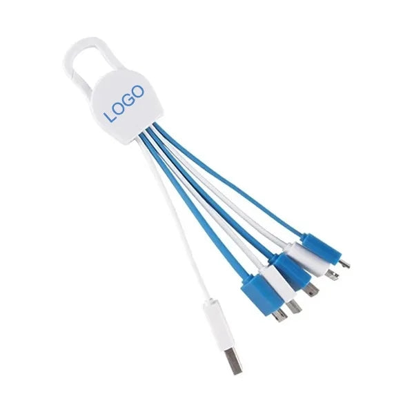Multi Adpator Charging Cable with Carabiner Clip