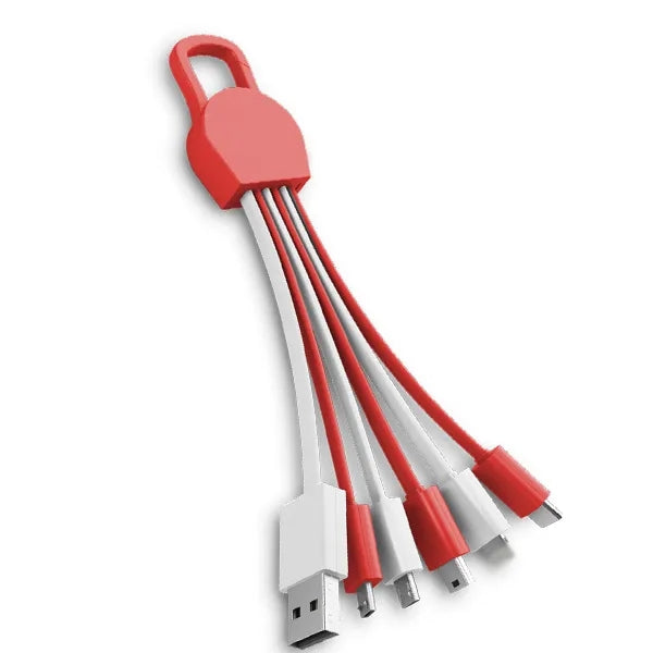 Multi Adpator Charging Cable with Carabiner Clip