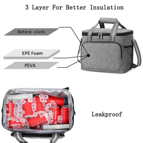 Oxford Insulated Outdoor Picnic Lunch Box Cooler Bag