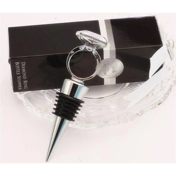 Crystal Diamond Ring Wine Bottle Stoppers