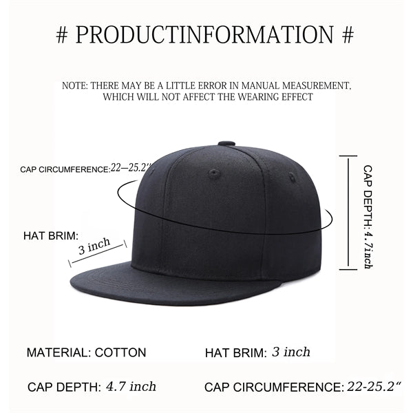 Snapback Hats Adjustable Size