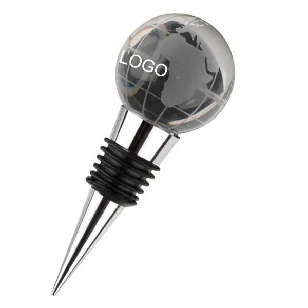 Crystal World Globe Wine Bottle Stopper
