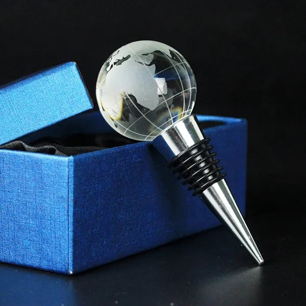 Crystal World Globe Wine Bottle Stopper