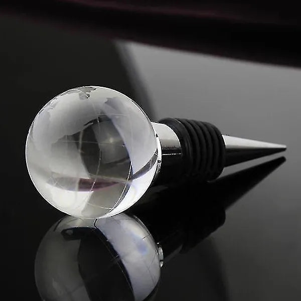 Crystal World Globe Wine Bottle Stopper