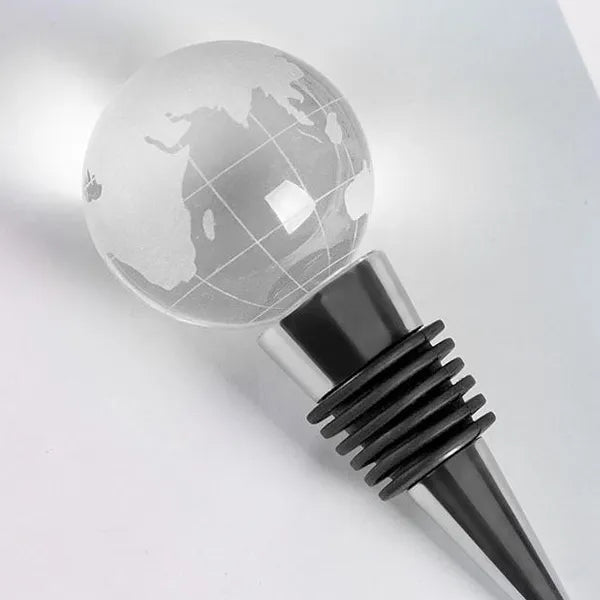 Crystal World Globe Wine Bottle Stopper