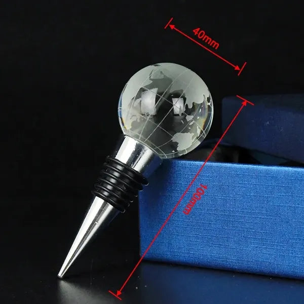 Crystal World Globe Wine Bottle Stopper