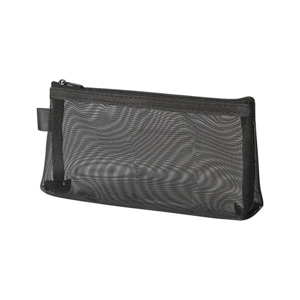 Transparent Zippered Nylon Mesh Pencil Pouch Organizer