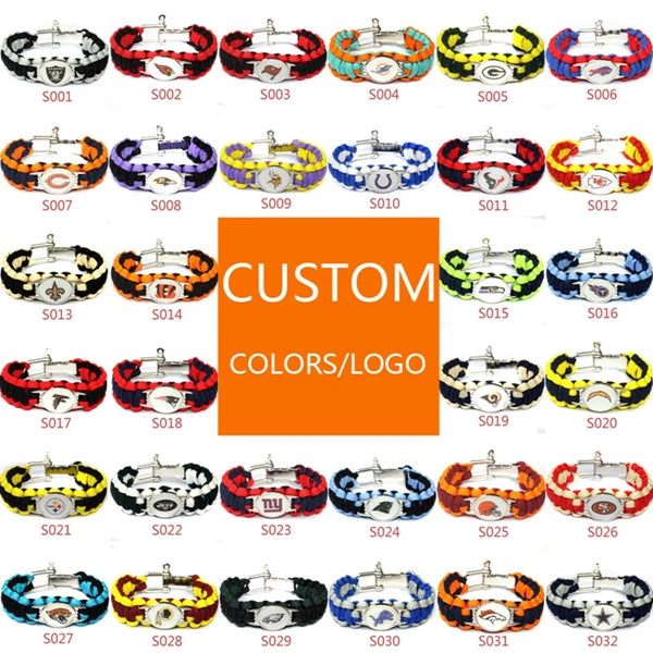 Sports Team NFL NBA Survivor Parachute Bracelet Adjustable