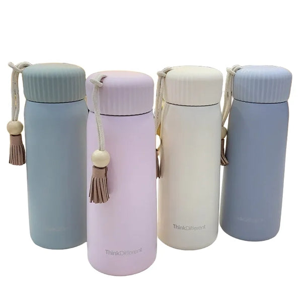 250/400ML Stainless Steel Vacuum Thermos Cup Carrying Rope