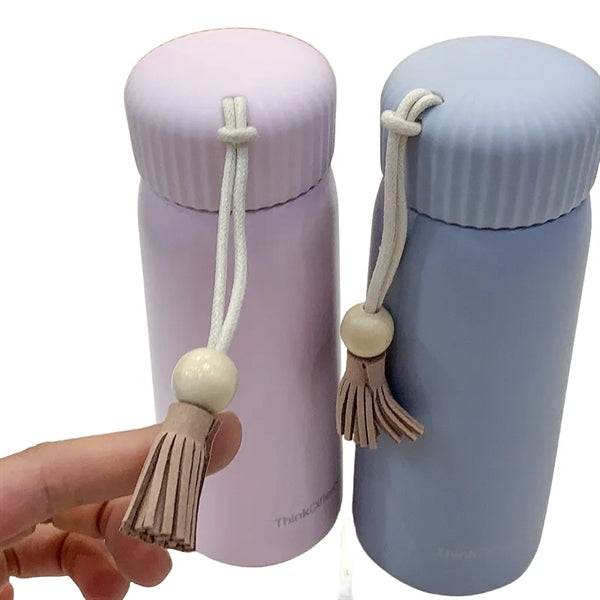 250/400ML Stainless Steel Vacuum Thermos Cup Carrying Rope