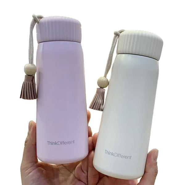250/400ML Stainless Steel Vacuum Thermos Cup Carrying Rope
