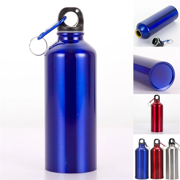 16oz Aluminum Water Bottle Flask With Carabiner
