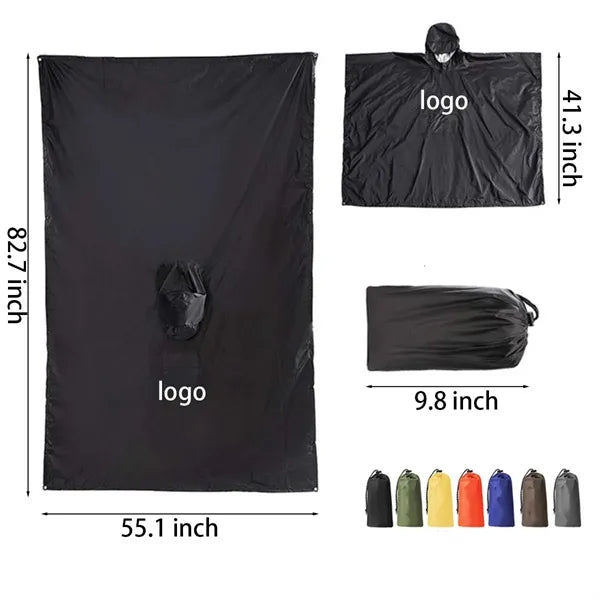 Outdoor 3-in-1 Polyester Poncho Cape for Adults Raincoat