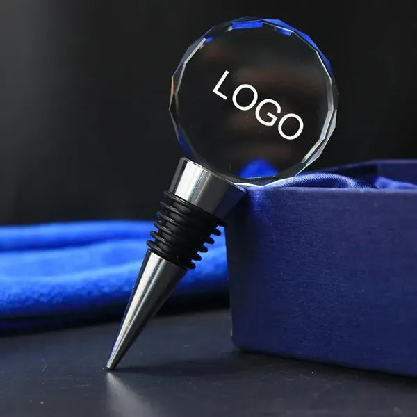 Round Crystal Personalized Wine Stopper