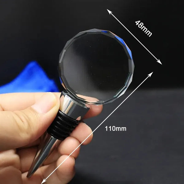 Round Crystal Personalized Wine Stopper