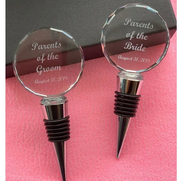 Round Crystal Personalized Wine Stopper