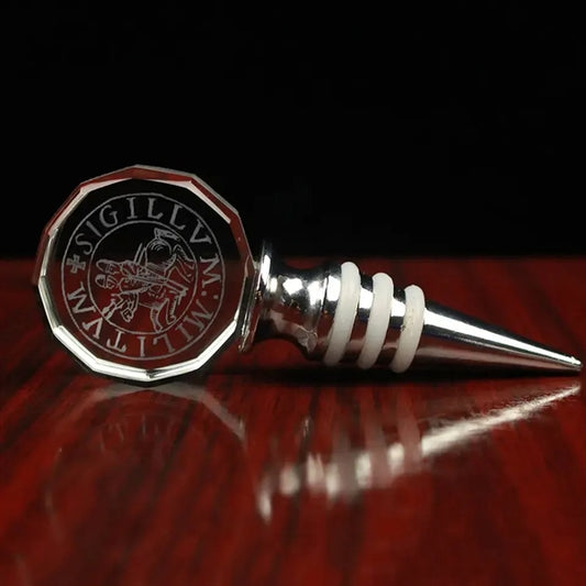 3D Photo Engraved Crystal Wine Stopper - Round