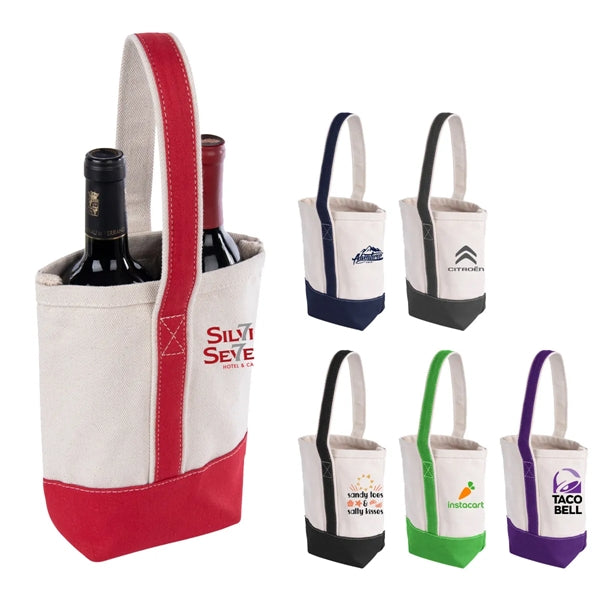 Canvas Deux Wine Bottle Tote Bag