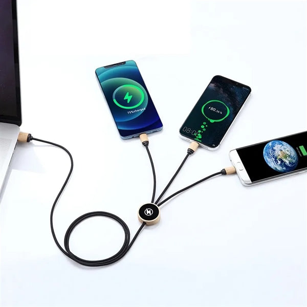 3in1 Light Up Bamboo Charging Cable