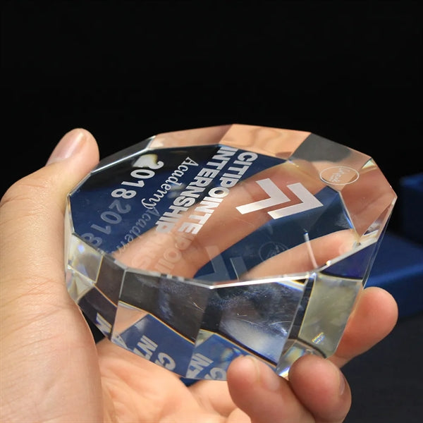 Crystal Double Octagon Paperweight