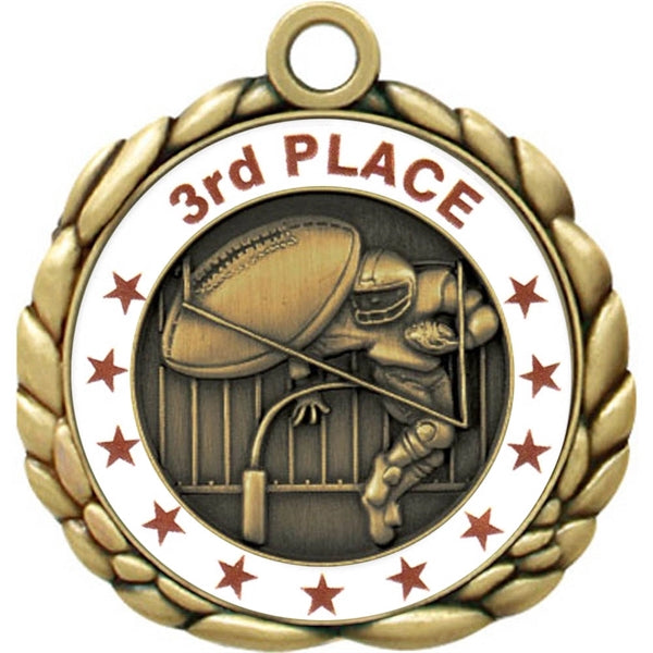 2 1/2" Quali-Craft Football Medal