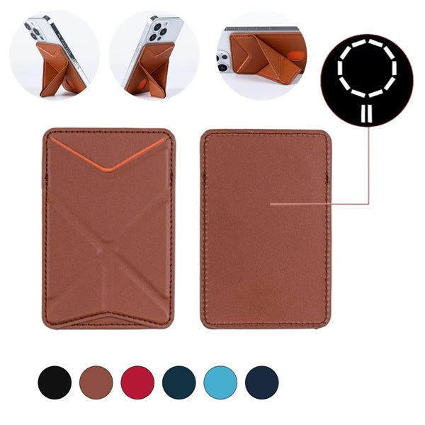 Magnetic Leather Foldable Cell Phone Holder