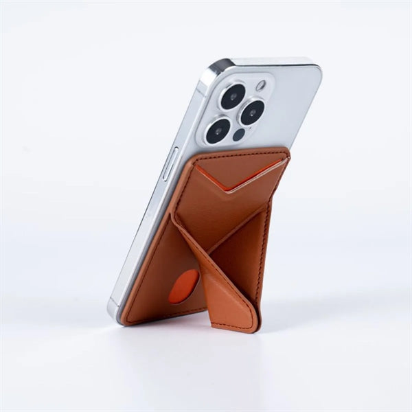 Magnetic Leather Foldable Cell Phone Holder
